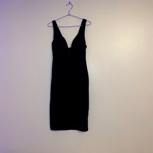 Velvet dress with deep plunge
